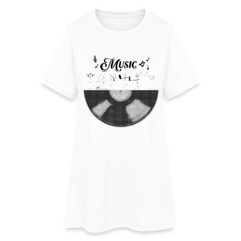 Ein halber Musikzylinder - Frauen T-Shirt-Kleid - Weiß - Vorne