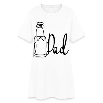 Line Art Papa Vatertagsbier - Frauen T-Shirt-Kleid - Weiß - Vorne