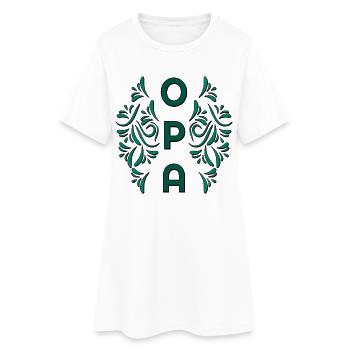 SCHRIFTZUG OPA - GARTEN RENTNER - Frauen T-Shirt-Kleid - Weiß - Vorne