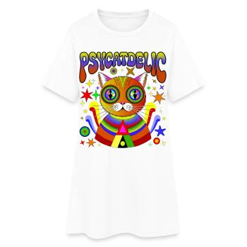 PSYCATDELIC - Women’s T-Shirt Dress - white - Front
