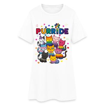 Purride Chats LGBT - Robe T-shirt Femme - blanc - Devant