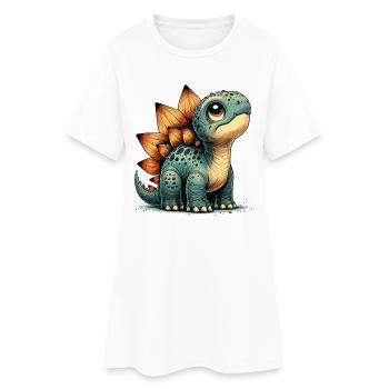 Stegosaurus Baby Dino Babydino Dinobaby Cadeau - Robe T-shirt Femme - blanc - Devant