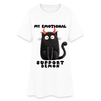 Soutien émotionnel Démon – Édition Chats drôles - Robe T-shirt Femme - blanc - Devant