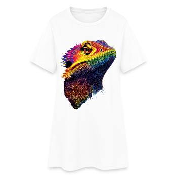 Bartagame Echse Bearded Dragon Süße Bartagamen - Frauen T-Shirt-Kleid - Weiß - Vorne
