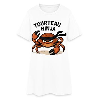 Ninja Crab - Women’s T-Shirt Dress - white - Front