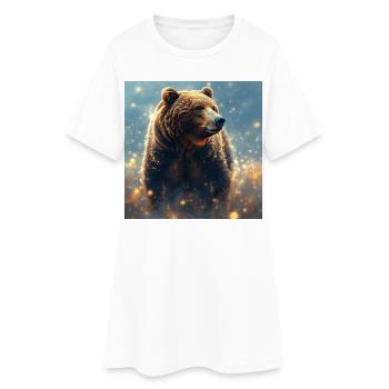 Animal Totem Ours Brun - Robe T-shirt Femme - blanc - Devant