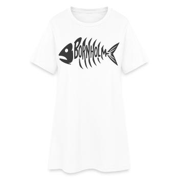 Bornholm Grätenstyle - Frauen T-Shirt-Kleid - Weiß - Vorne
