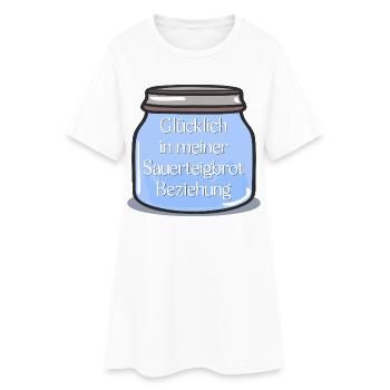 SAUERTEIG BROT BACKEN BEZIEHUNG - Frauen T-Shirt-Kleid - Weiß - Vorne