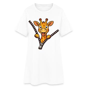 Girafe coquine - Robe T-shirt Femme - blanc - Devant