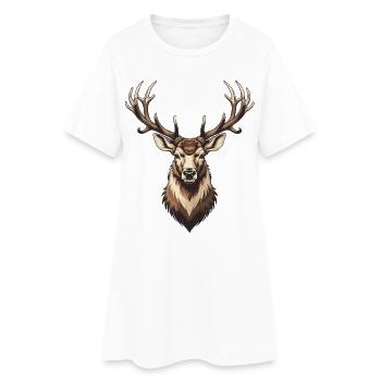 Chasse, chasse, chasse, chasse, cerf, bois de cerf, cerf, - Robe T-shirt Femme - blanc - Devant