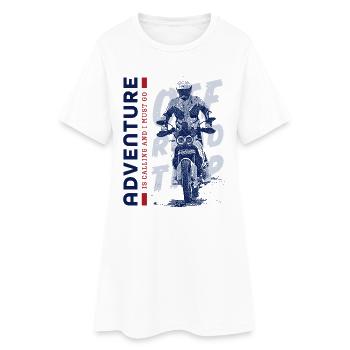 Motard aventurier - Robe T-shirt Femme - blanc - Devant