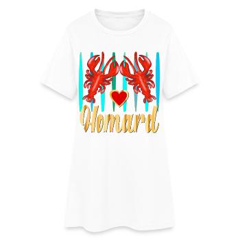 Homard - Robe T-shirt Femme - blanc - Devant
