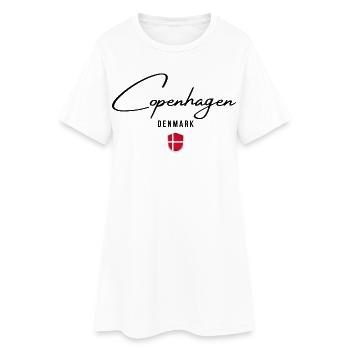 J’adore Copenhague, souvenir de Copenhague - Robe T-shirt Femme - blanc - Devant