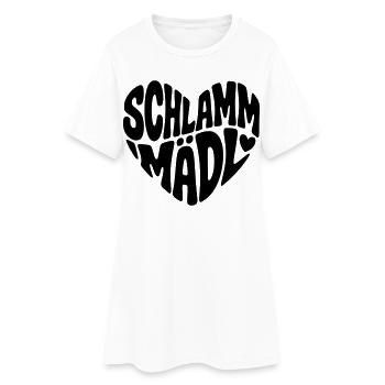 Schlamm Mädl  - Frauen T-Shirt-Kleid - Weiß - Vorne