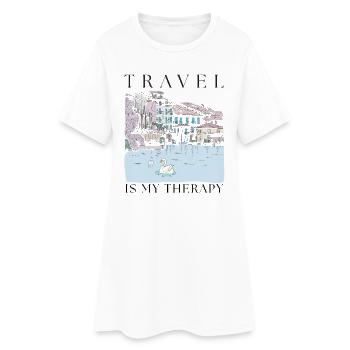 Le voyage est ma thérapie - Robe T-shirt Femme - blanc - Devant