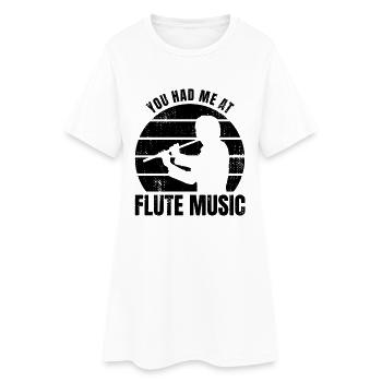 Drôle de joueur de flûte dicton - Robe T-shirt Femme - blanc - Devant