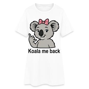 Koala Saying Call Phone Cute Koala - Women’s T-Shirt Dress - white - Front