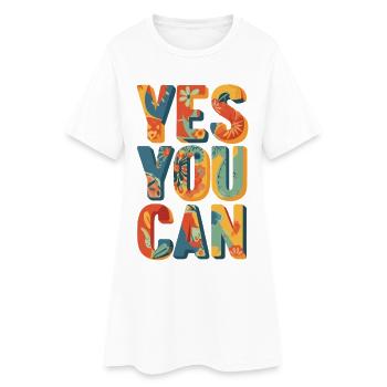 Ondes positives - Robe T-shirt Femme - blanc - Devant