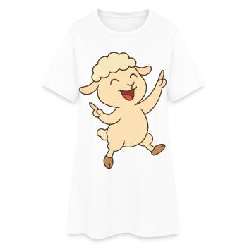 Agneau dansant - Robe T-shirt Femme - blanc - Devant