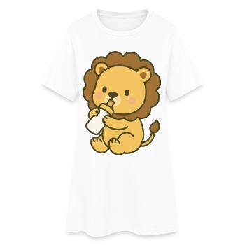 Milk King Cub - Bébé Lion avec Biberon - Robe T-shirt Femme - blanc - Devant