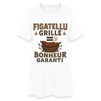 Figatellu Grill = Bonheur Garanti - Robe T-shirt Femme - blanc - Devant