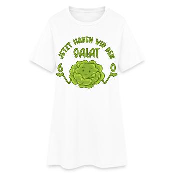 60. Geburtstag - Jetzt haben wir den Salat 60 - Frauen T-Shirt-Kleid - Weiß - Vorne