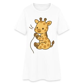 Câlin Girafe Bébé Bonheur - Robe T-shirt Femme - blanc - Devant