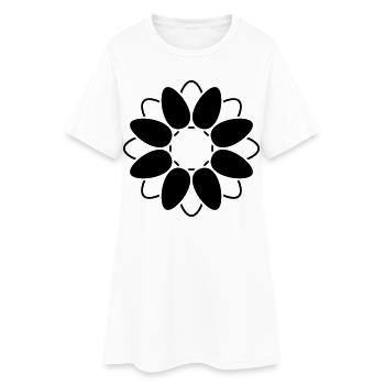 Open Blossom Flower Graphic Abstract - Women’s T-Shirt Dress - white - Front