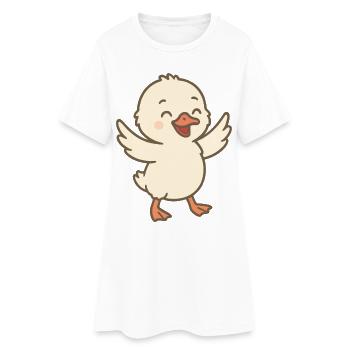 Poussin cygne rieur - Robe T-shirt Femme - blanc - Devant