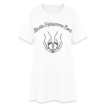 Beste Hebamme Ever - personalisierbares Design - Frauen T-Shirt-Kleid - Weiß - Vorne