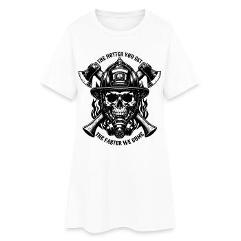 Feuerwehr The hotter you get the faster we are - Frauen T-Shirt-Kleid - Weiß - Vorne