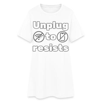 Débranchez-vous pour résister – DigitalDetox Statement Design - Robe T-shirt Femme - blanc - Devant