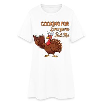 Cuisson de la dinde - Robe T-shirt Femme - blanc - Devant