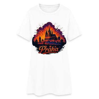 Prague Prague Ville République tchèque Silhouette Cadeau - Robe T-shirt Femme - blanc - Devant