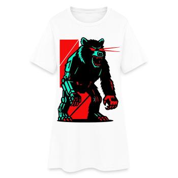 Mecha Techno Ours - Robe T-shirt Femme - blanc - Devant