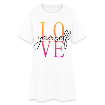 Aimez-vous / Selbstliebe / Liebe dich selbst - Robe T-shirt Femme - blanc - Devant