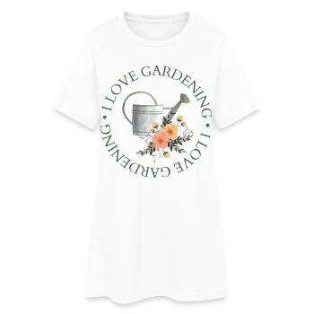 I love gardening! - Frauen T-Shirt-Kleid - Weiß - Vorne