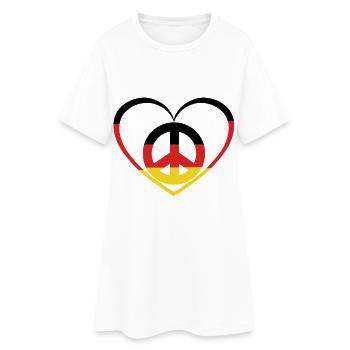 Allemagne Cœur Paix Allemande Paix - Robe T-shirt Femme - blanc - Devant