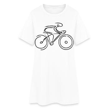 Rennrad Grafik - Frauen T-Shirt-Kleid - Weiß - Vorne