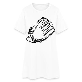 Dessin de gant de baseball - Robe T-shirt Femme - blanc - Devant
