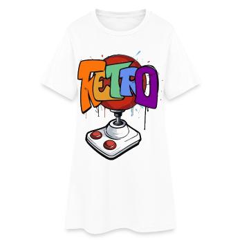Design néon de jeu rétro - Robe T-shirt Femme - blanc - Devant