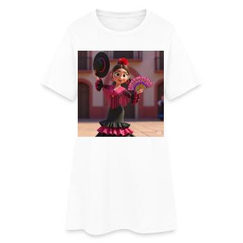 Le flamenco avec l’art - Robe T-shirt Femme - blanc - Devant