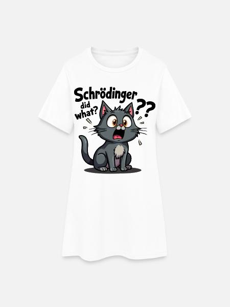 Schrödingers Katze - der Albtraum süßer Katzen - Frauen T-Shirt-Kleid - Weiß