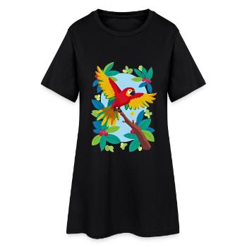 Perroquet tropical coloré - Robe T-shirt Femme - noir - Devant