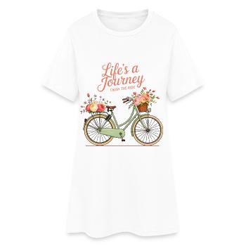 Bike Life’s A Journey Motivation Inspiration Quote - Women’s T-Shirt Dress - white - Front