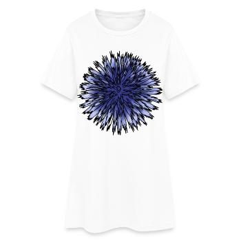 Blue Thistle Flower - Women’s T-Shirt Dress - white - Front