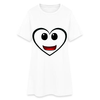 Coeur Coeurs Saint-Valentin Drôle Amour Rétro - Robe T-shirt Femme - blanc - Devant