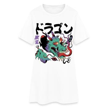 Radiant Cosmic Dragon - Women’s T-Shirt Dress - white - Front
