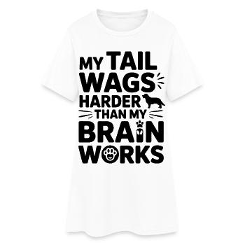 Drôle de chien citation Tail Wags - Robe T-shirt Femme - blanc - Devant