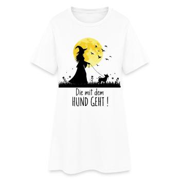 Die mit dem Chihuahua geht ! - Frauen T-Shirt-Kleid - Weiß - Vorne